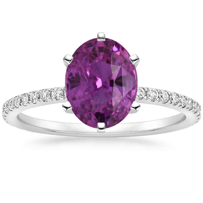 Platinum Luxe Ballad Six-Prong Diamond Ring, large top view
