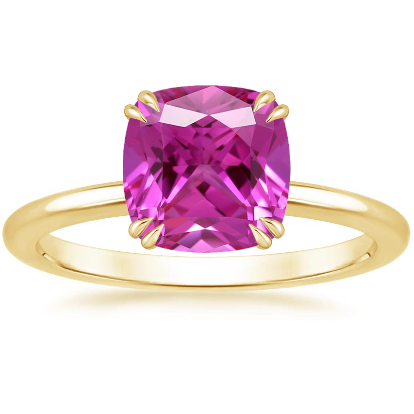 18K Yellow Gold Aveline Solitaire Ring, large top view