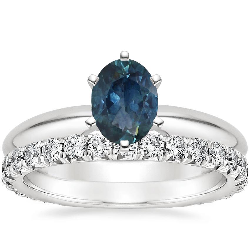18K White Gold Six-Prong Classic Ring with Luxe Sienna Diamond Ring (5/8 ct. tw.)