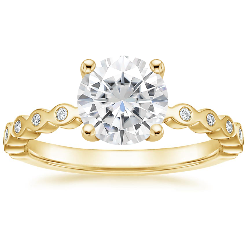 Yellow Gold Moissanite Avery Diamond Ring