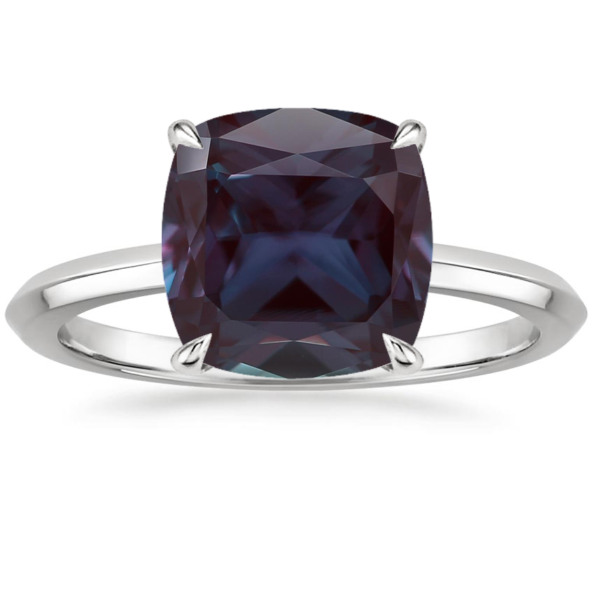 18K White Gold Hazel Solitaire Ring, large top view