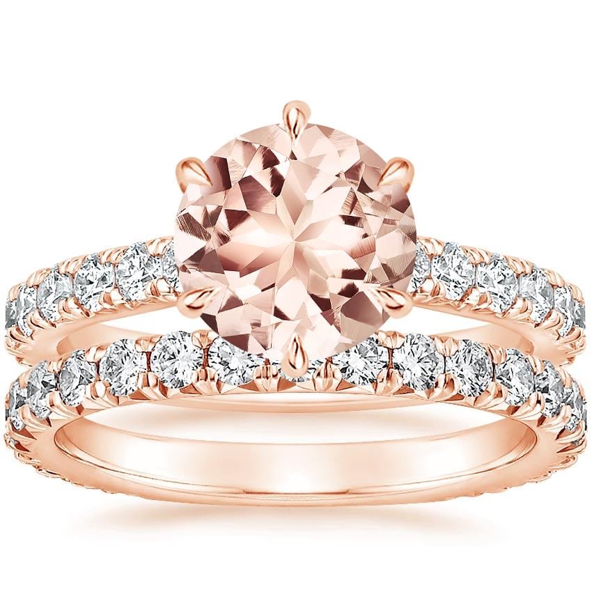 14KR Morganite Luxe Sienna Diamond Bridal Set (1 1/8 ct. tw.), top view