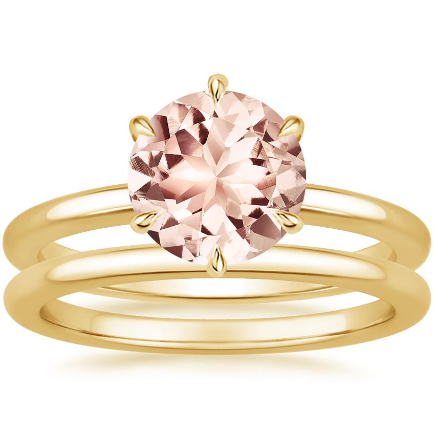 18KY Morganite Esme Bridal Set, top view