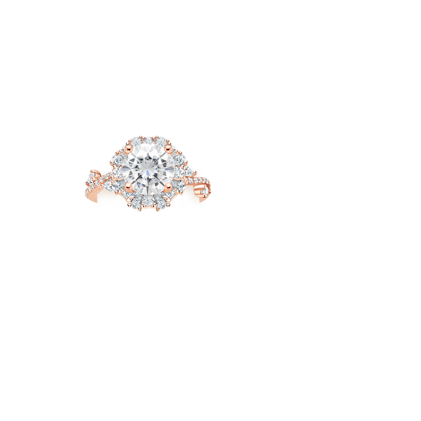 Moissanite Blooming Rose Diamond Ring (1 ct. tw.) in 14K Rose Gold