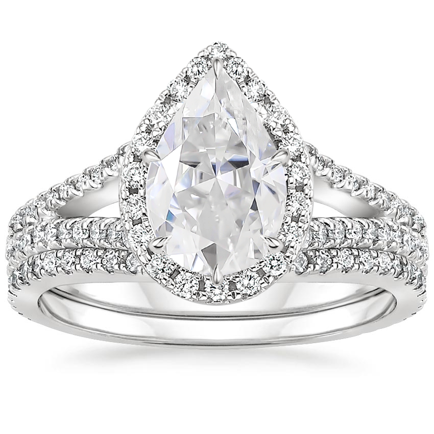 PT Moissanite Fortuna Diamond Bridal Set (2/3 ct. tw.), top view