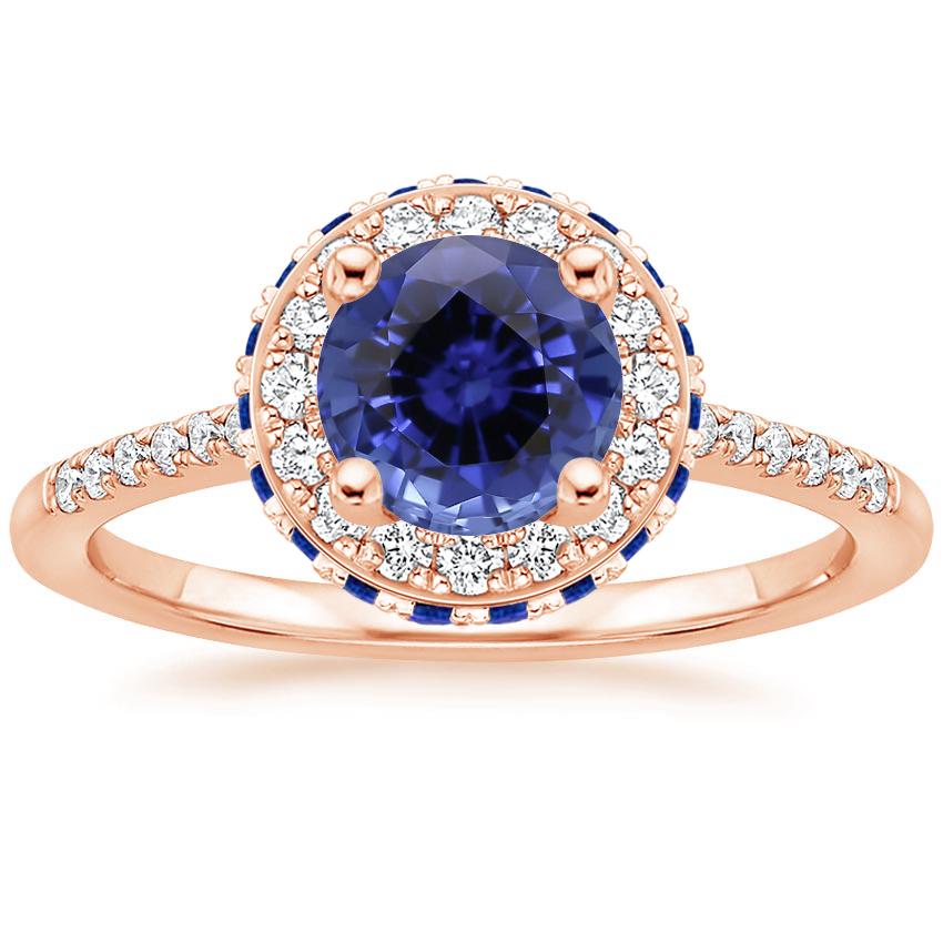 Rose Gold Sapphire Circa Diamond Ring with Sapphire Accents (1/4 ct. tw.)