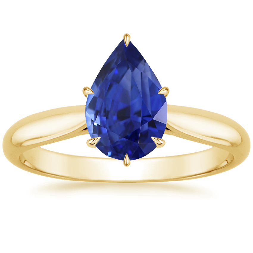 18K Yellow Gold Catalina Solitaire Ring, large top view