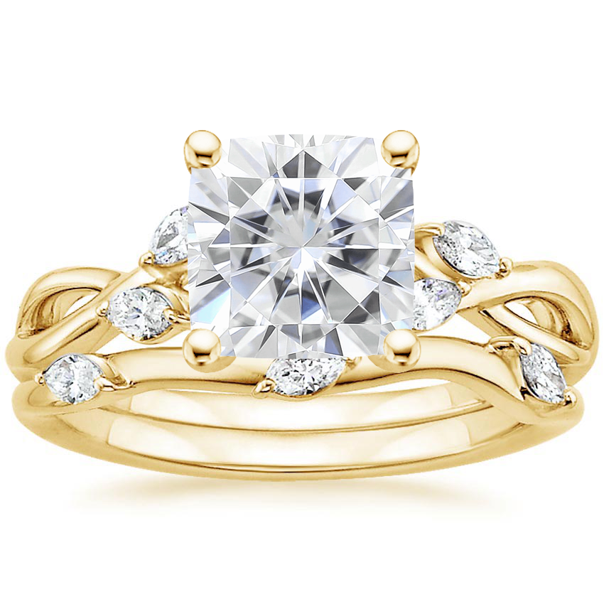 18KY Moissanite Willow Bridal Set (1/4 ct. tw.), top view