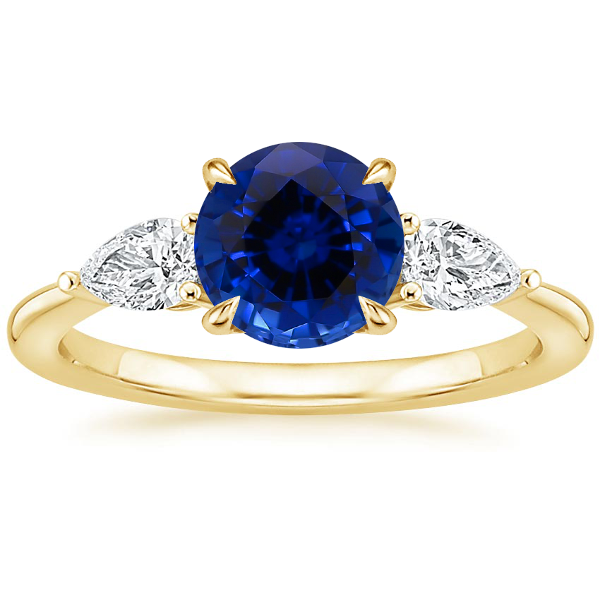 Sapphire Opera Diamond Ring in 18K Yellow Gold