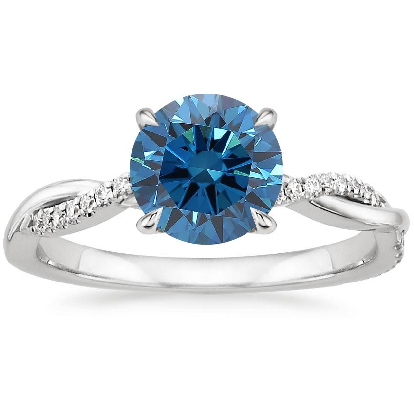 18K White Gold Petite Twisted Vine Diamond Ring (1/8 ct. tw.), large top view