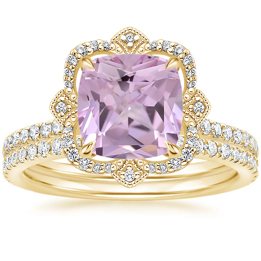 18K Yellow Gold Reina Diamond Ring with Luxe Ballad Diamond Ring (1/4 ct. tw.)