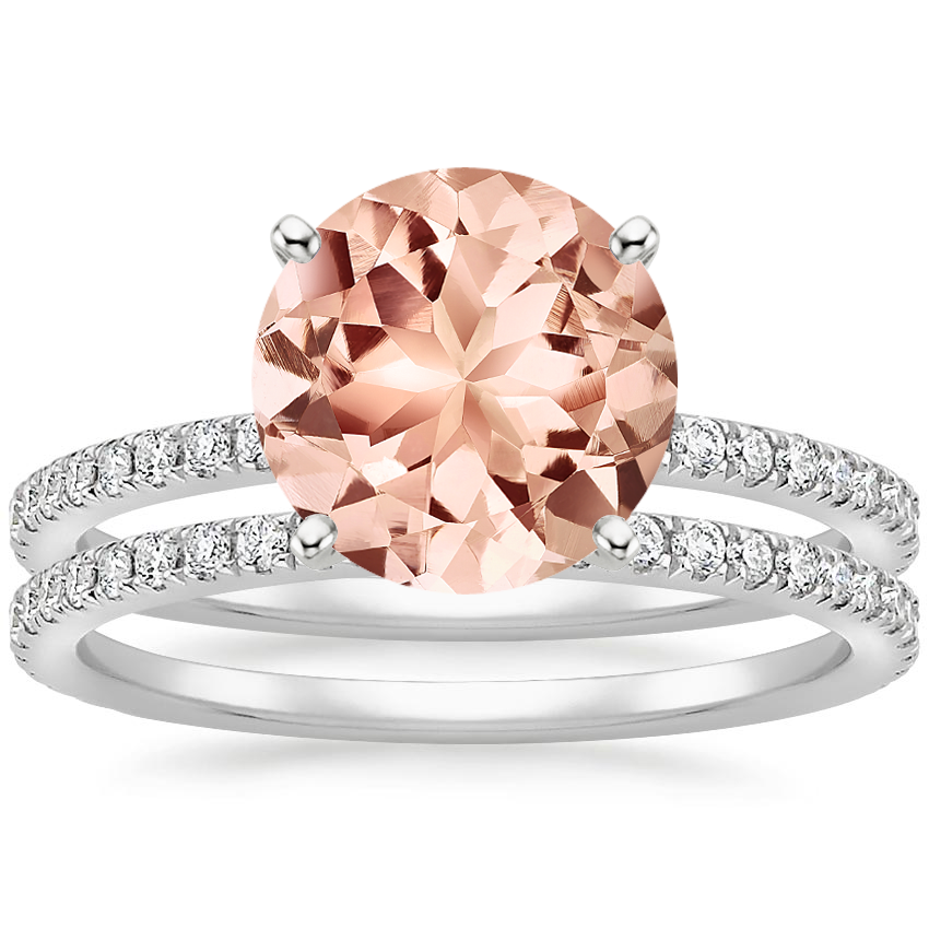 18KW Morganite Luxe Ballad Bridal Set (1/2 ct. tw.), top view