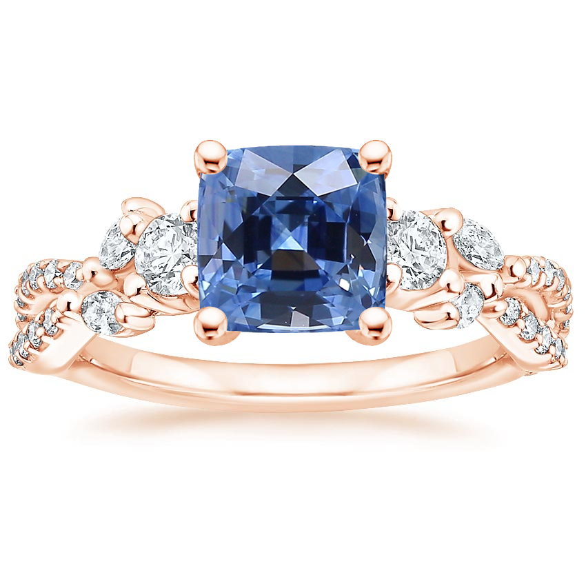 14K Rose Gold Luxe Willow Three Stone Diamond Ring (1/2 ct. tw.), large top view