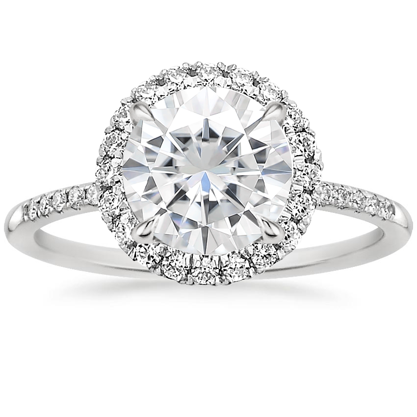 Platinum Cambria Halo Diamond Ring, large top view