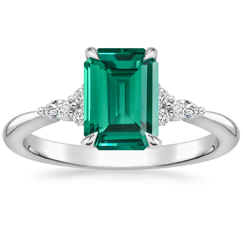 18K White Gold Nadia Diamond Ring, large top view