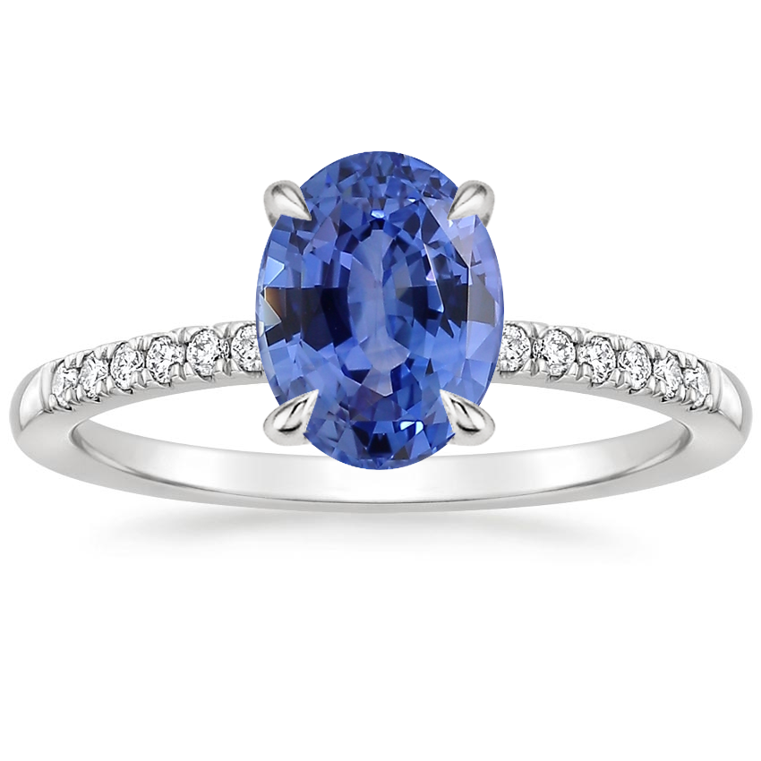 18K White Gold Viviana One-Quarter Coverage Diamond Ring, large top view