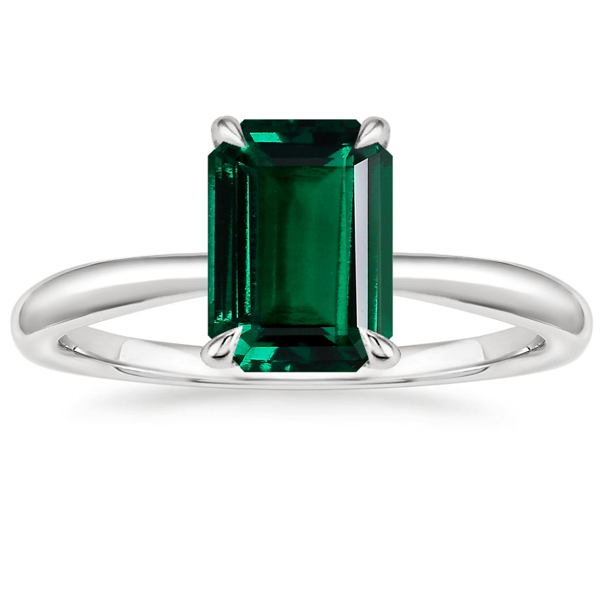 Platinum Freesia 2mm Solitaire Ring, large top view