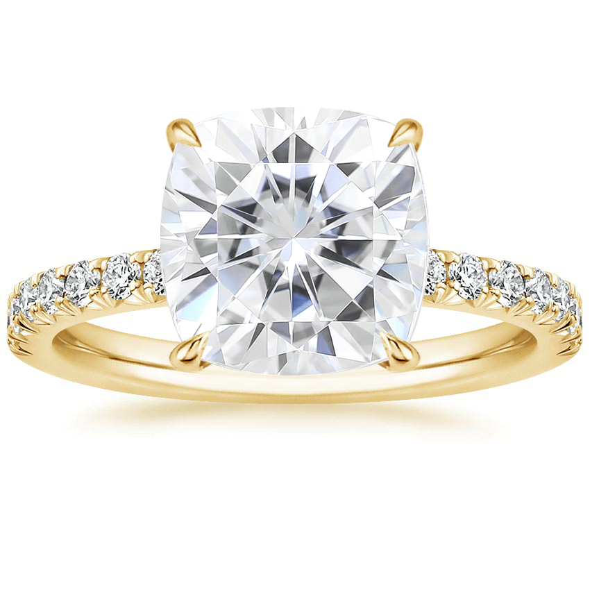 18K Yellow Gold Amelie Half Coverage Diamond Ring, large top view