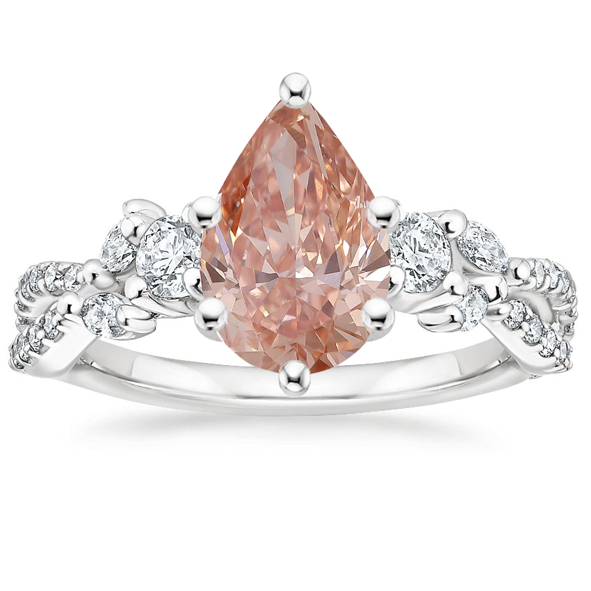 18K White Gold Luxe Willow Three Stone Diamond Ring (1/2 ct. tw.), large top view