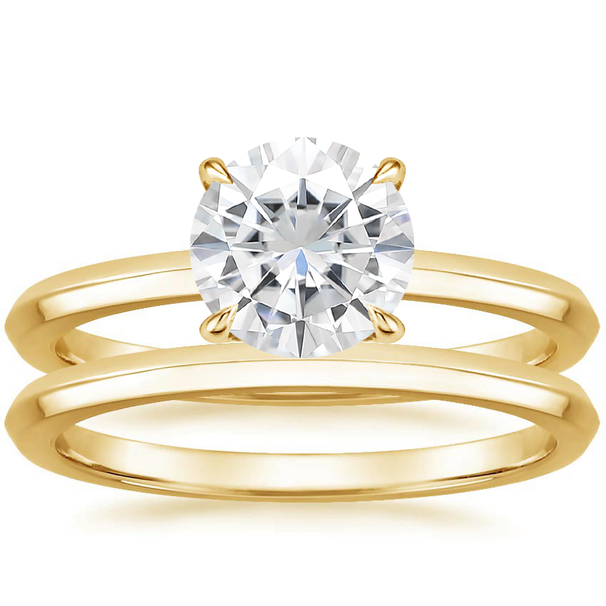 18KY Moissanite Hazel Bridal Set, top view