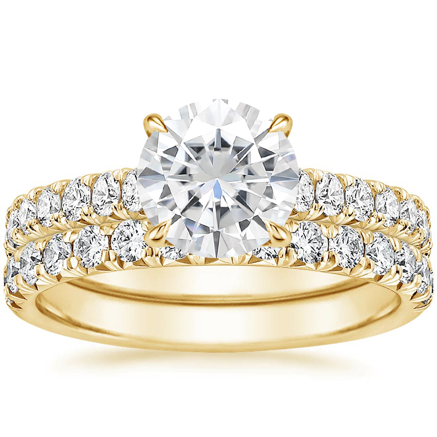 18KY Moissanite Sienna Diamond Bridal Set (7/8 ct. tw.), top view
