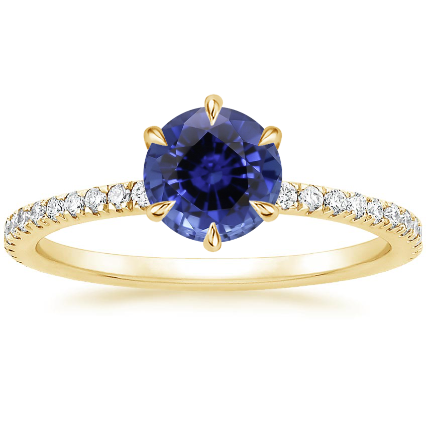 Yellow Gold Sapphire Karina Diamond Ring (1/3 ct. tw.)