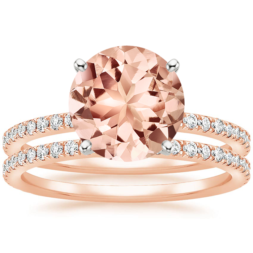14KR Morganite Luxe Ballad Bridal Set (1/2 ct. tw.), top view