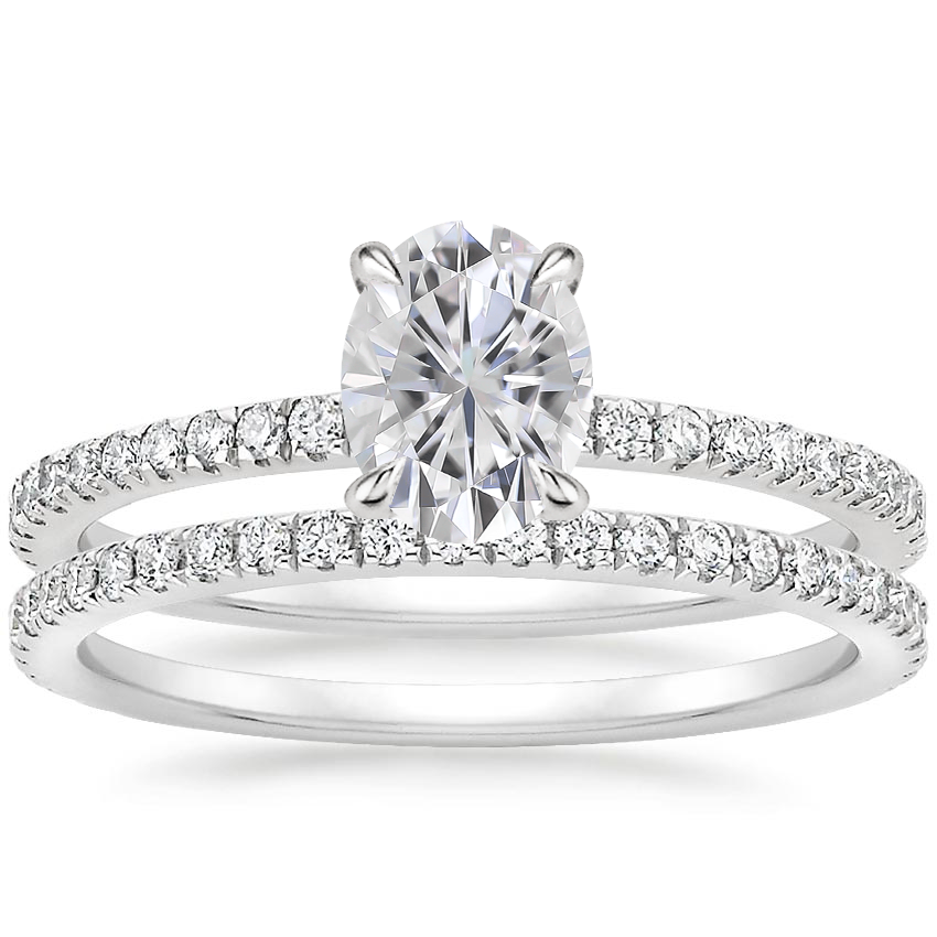 18KW Moissanite Luxe Viviana Diamond Bridal Set (1/2 ct. tw.), top view
