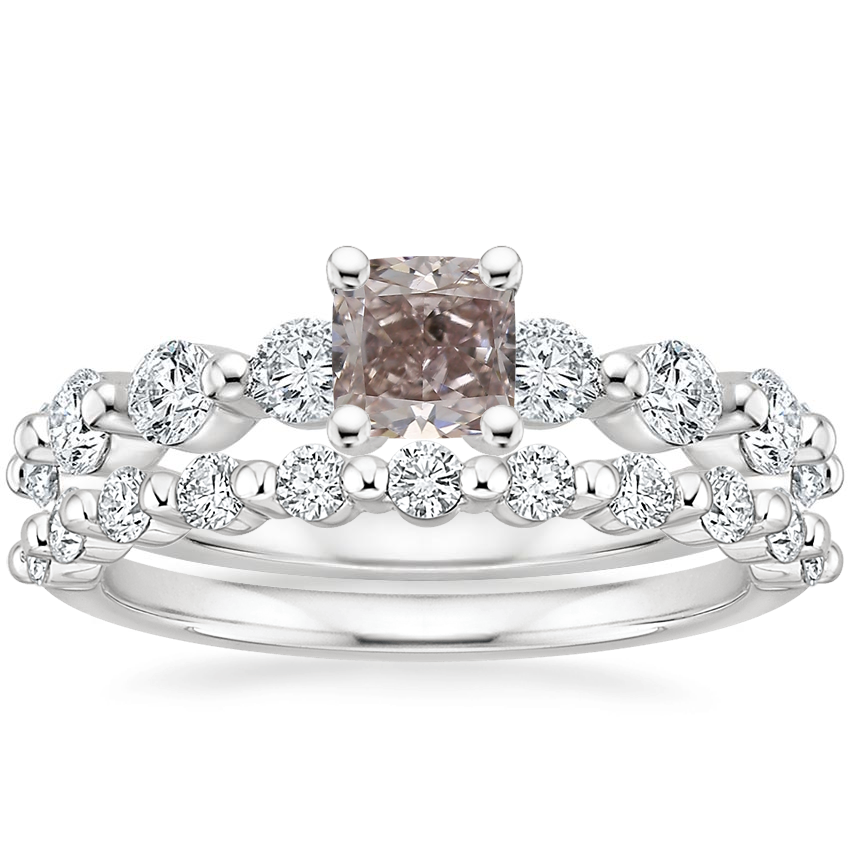Platinum Monaco Diamond Ring (2/3 ct. tw.) with Marseille Diamond Ring (1/3 ct. tw.)