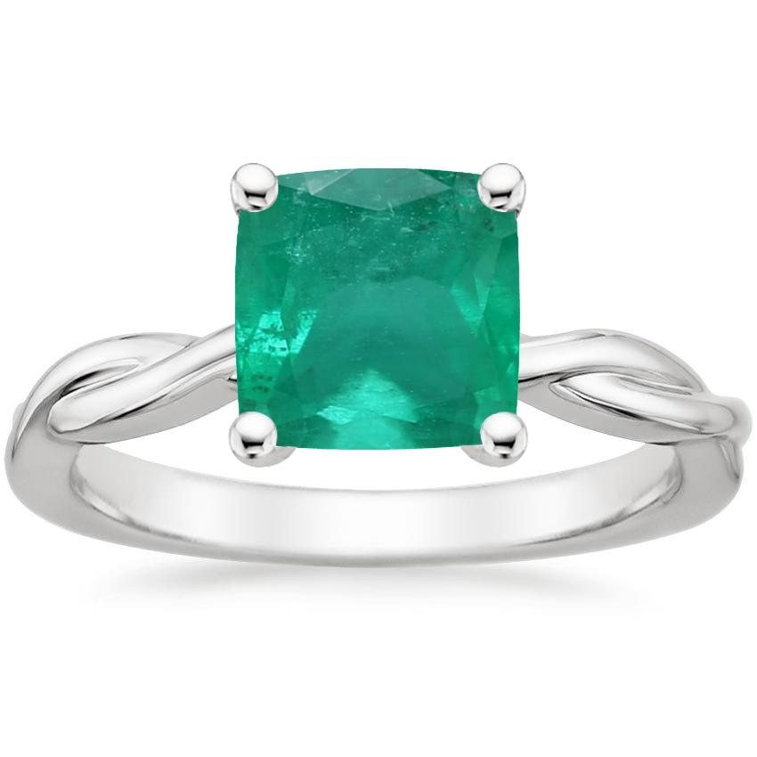 Platinum Twisted Vine Solitaire Ring, large top view