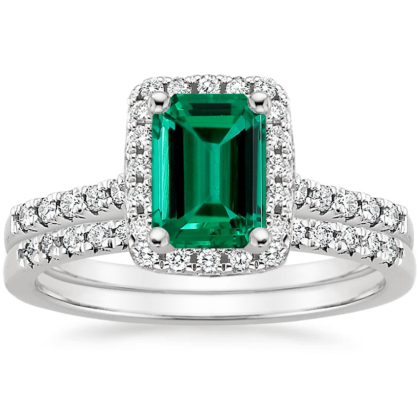 18K White Gold Odessa Diamond Ring (1/5 ct. tw.) with Sonora Diamond Ring (1/8 ct. tw.)