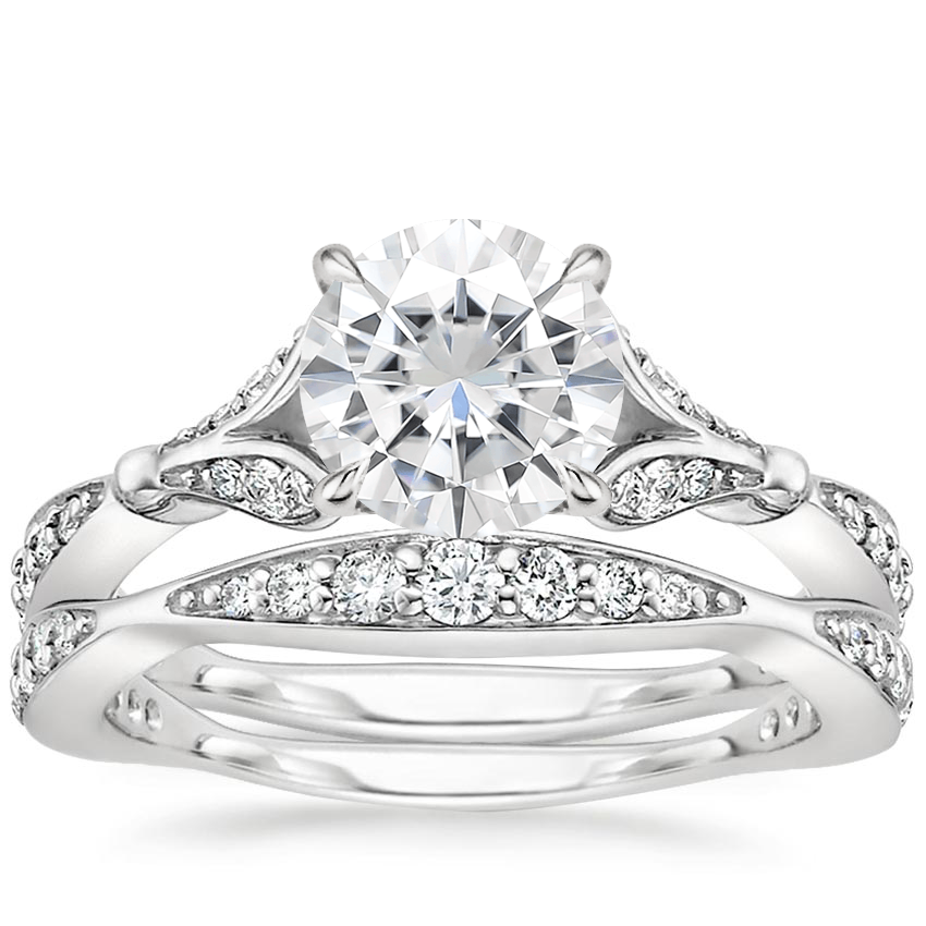 18KW Moissanite Zinnia Diamond Bridal Set (1/2 ct. tw.), top view