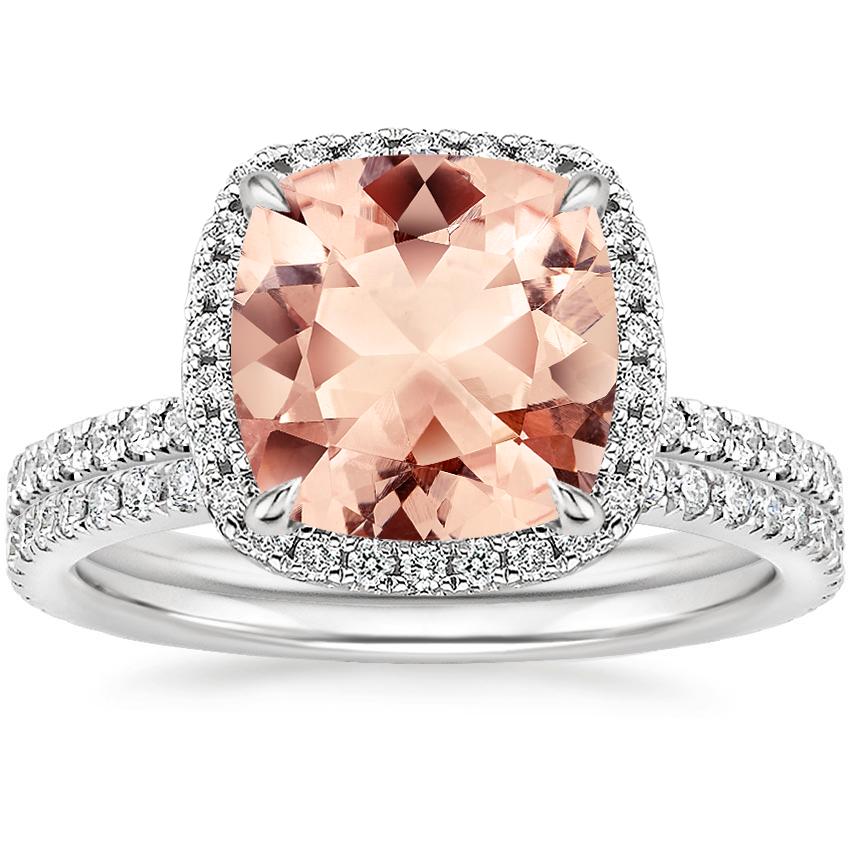 18KW Morganite Waverly Diamond Bridal Set (2/3 ct. tw.), top view