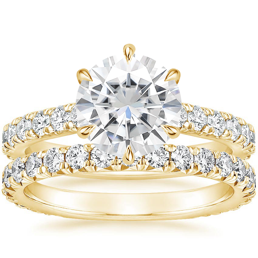 18KY Moissanite Luxe Sienna Diamond Bridal Set (1 1/8 ct. tw.), top view