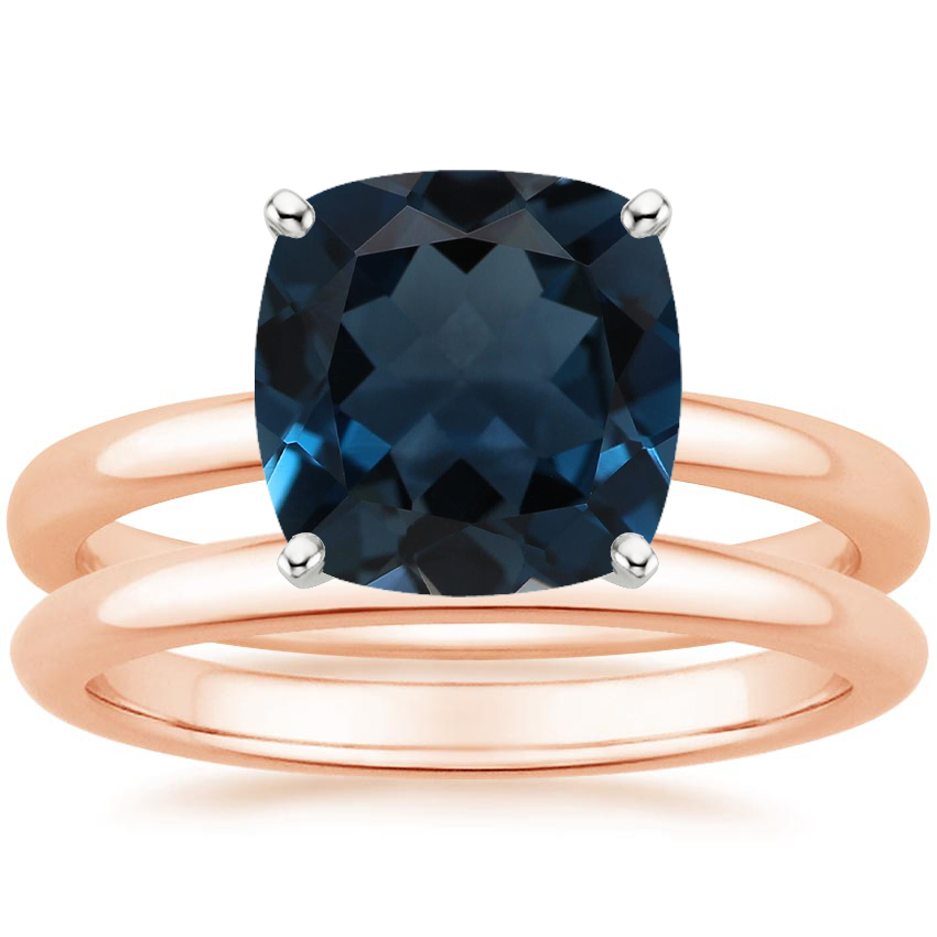 14K Rose Gold 2mm Comfort Fit Bridal Set