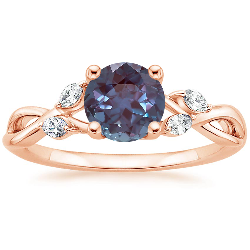 14K Rose Gold Willow Diamond Ring (1/8 ct. tw.), large top view