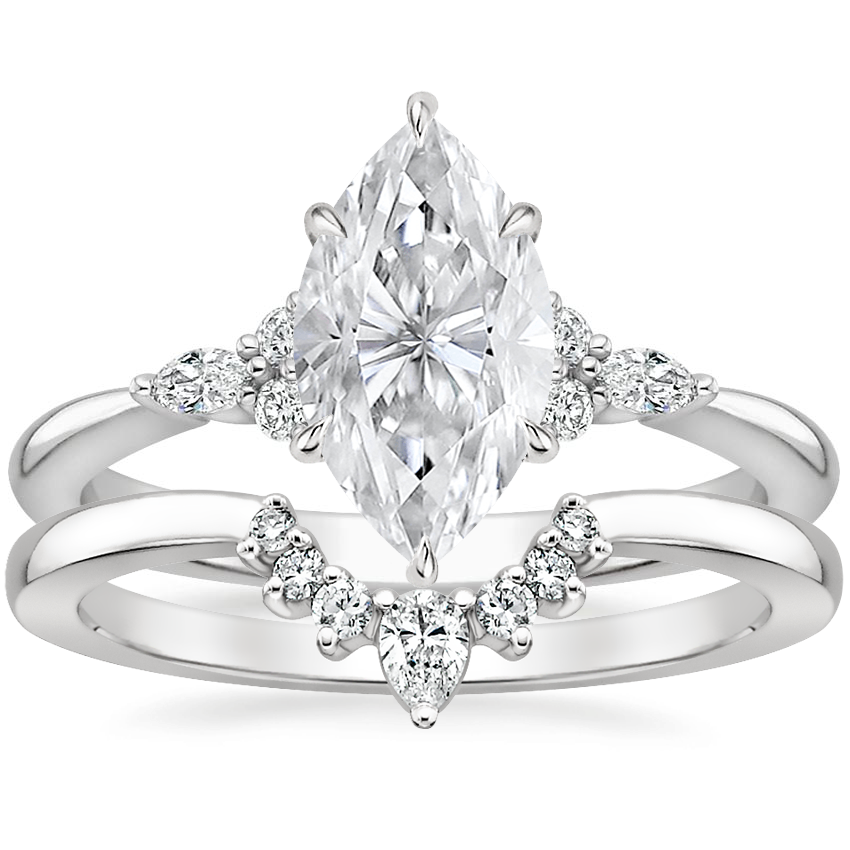 Platinum Nadia Diamond Ring with Lunette Diamond Ring