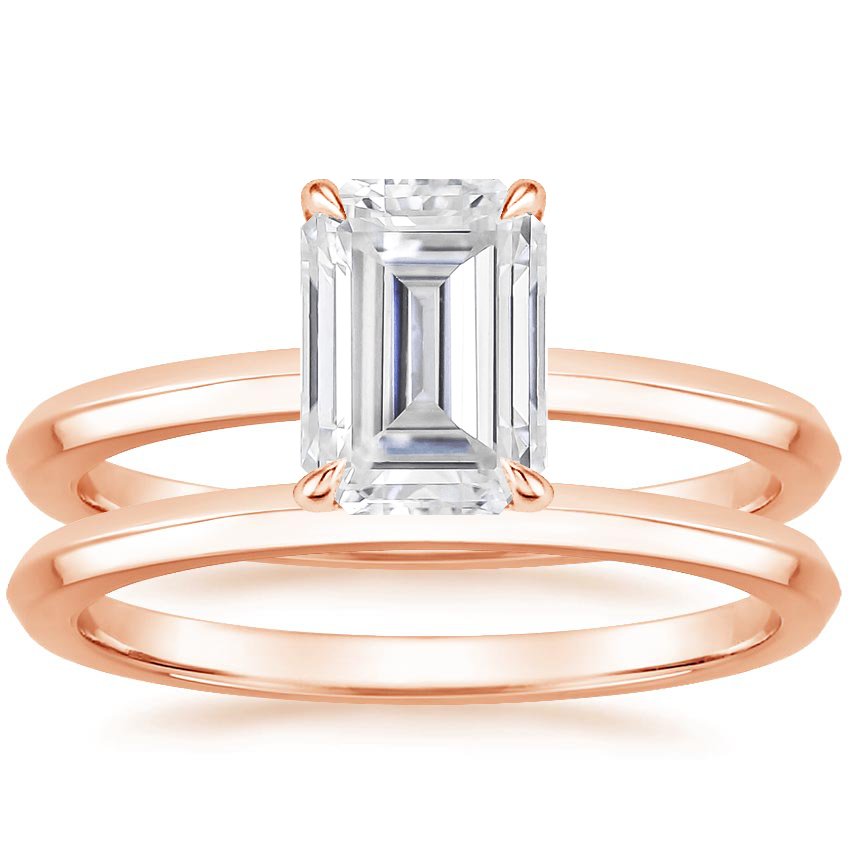 14KR Moissanite Hazel Bridal Set, top view