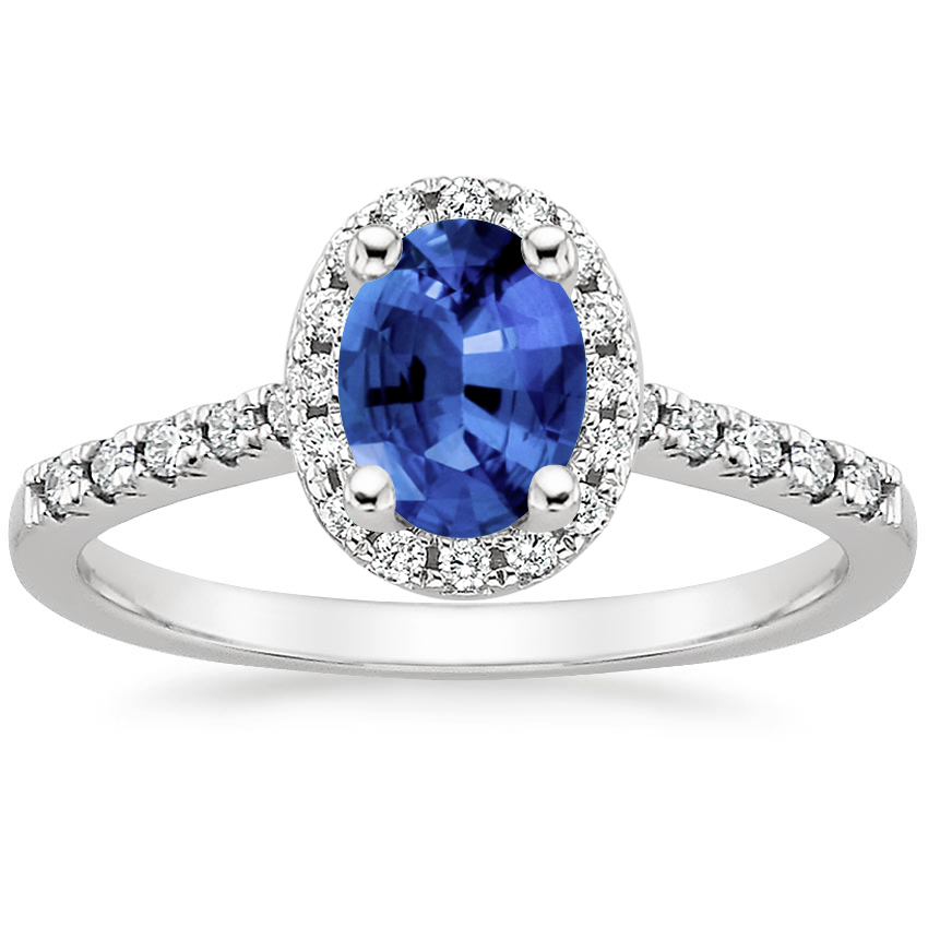 Sapphire Odessa Diamond Ring (1/5 ct. tw.) in 18K White Gold