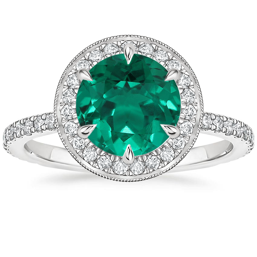 18K White Gold Vintage Waverly Halo Diamond Ring (1/2 ct. tw.), large top view