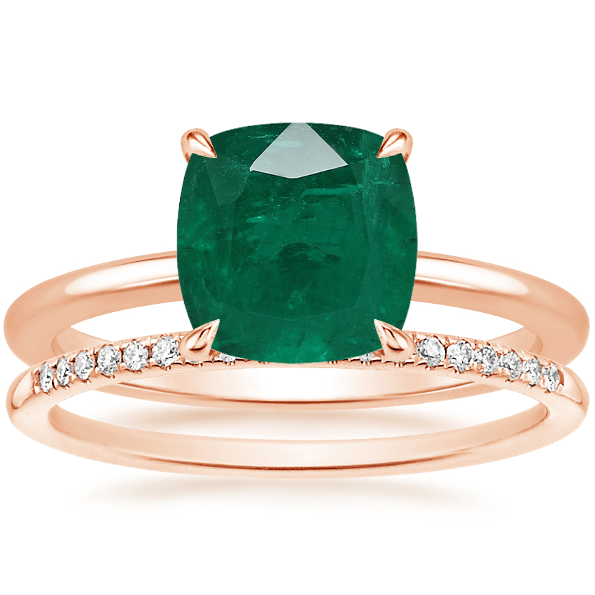 14K Rose Gold Petite Elodie Ring with Whisper Diamond Ring (1/10 ct. tw.)