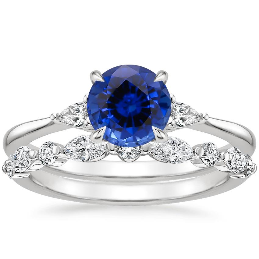 Sapphire Aria Diamond Ring (1/10 ct. tw.) with Versailles Diamond Ring ...