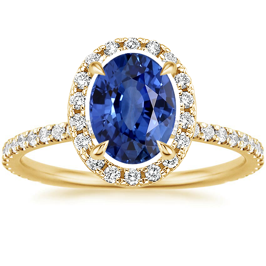 18K Yellow Gold Waverly Halo Diamond Ring (1/2 ct. tw.), large top view