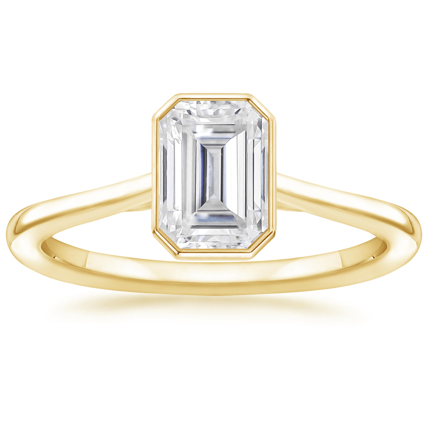 18K Yellow Gold Petite Luna 1.5mm Bezel Ring, large top view