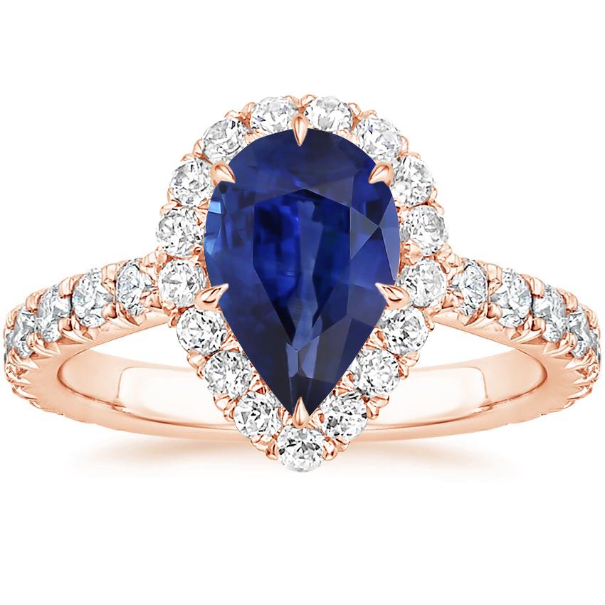 14K Rose Gold Estelle Halo Diamond Ring (3/4 ct. tw.), large top view