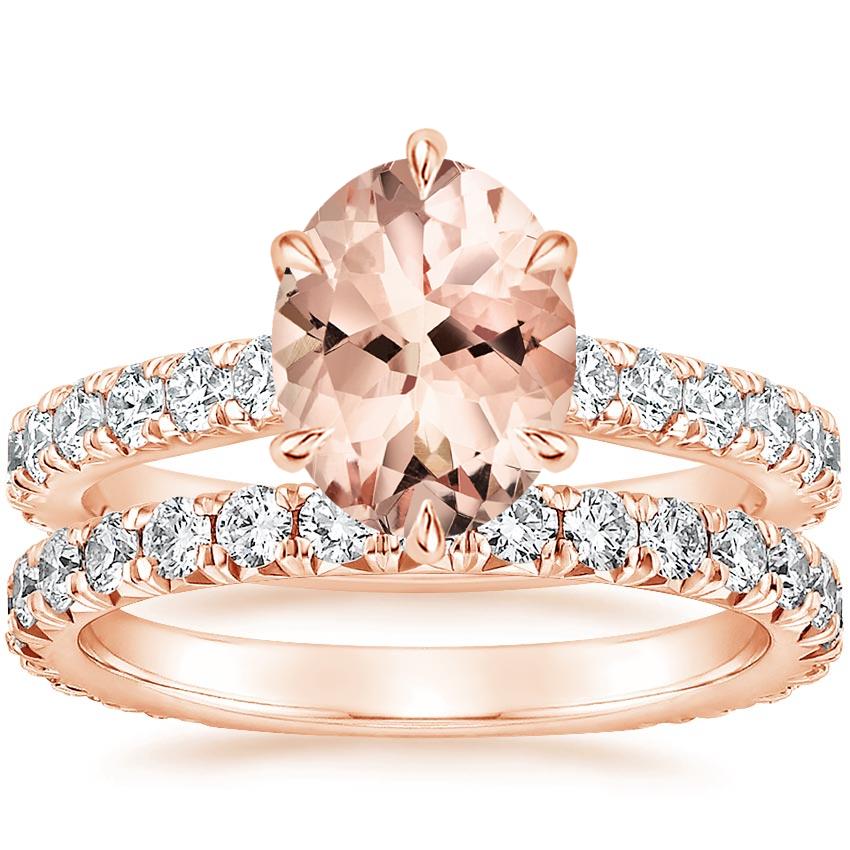 14KR Morganite Luxe Sienna Diamond Bridal Set (1 1/8 ct. tw.), top view