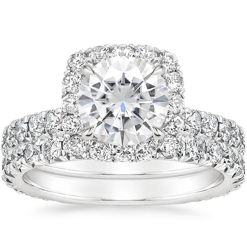18KW Moissanite Estelle Diamond Bridal Set (1 1/3 ct. tw.), top view