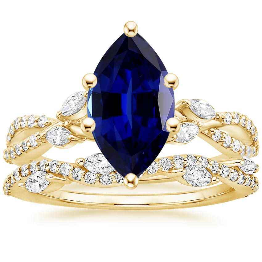 14K Yellow Gold Luxe Willow Diamond Ring (1/4 ct. tw.) with Luxe Winding Willow Diamond Ring (1/4 ct. tw.)