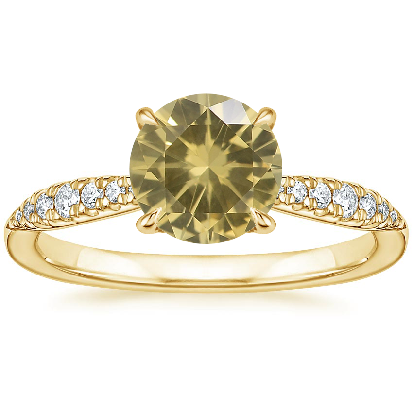 18K Yellow Gold Emmeline Diamond Ring, large top view