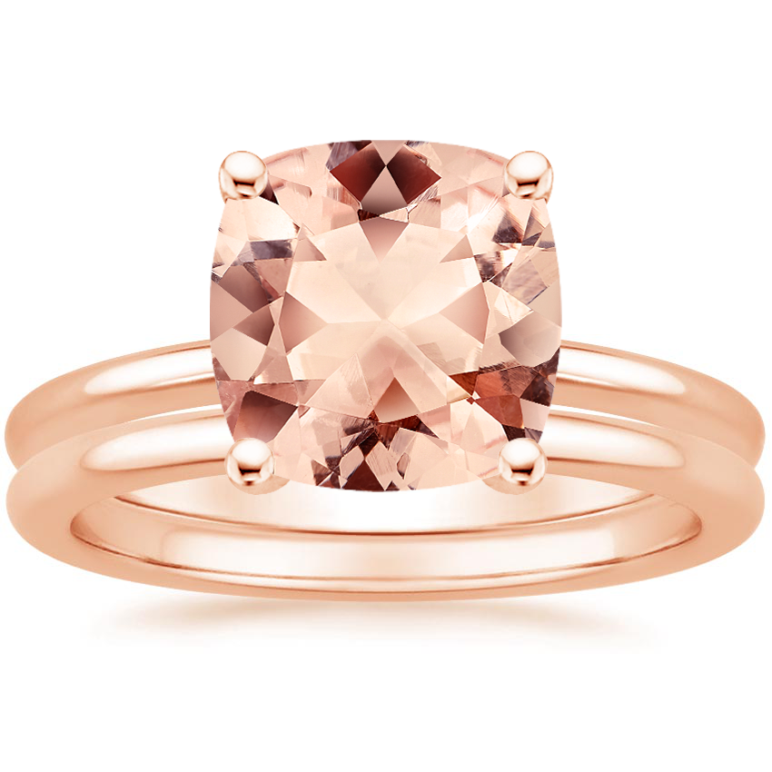 14KR Morganite Perfect Fit Bridal Set, top view
